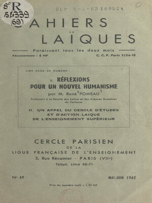 cover image of Réflexions pour un nouvel humanisme